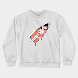 Rocket Ship Lofi Glitch Art Crewneck Sweatshirt